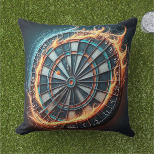 Fiery Dartboard med Bullseye Explosion Kudde