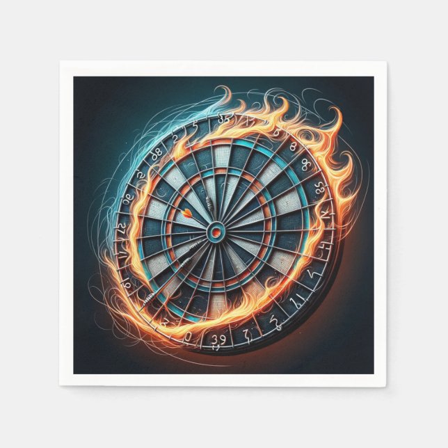 Fiery Dartboard med Bullseye Explosion Pappersservett (Framsidan)