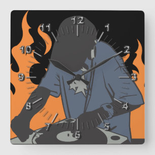 Fiery Dj Fyrkantig Klocka