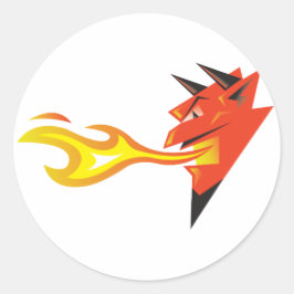 Fiery Djävulen flik Head decal Runt Klistermärke