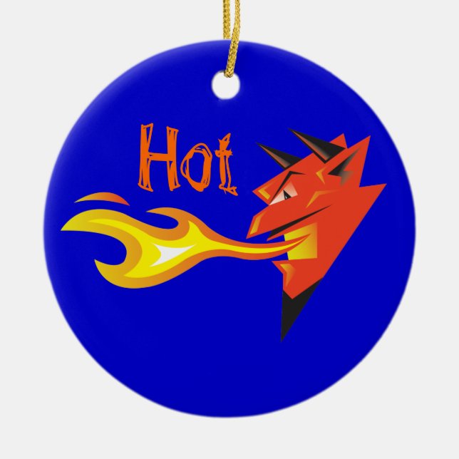 Fiery Djävulen skotth Door Hanger Julgransprydnad Keramik (Framsidan)