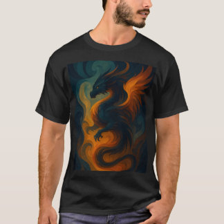 Fiery Dragon Abstrakt Art - Fantasy Beast T-Shirt
