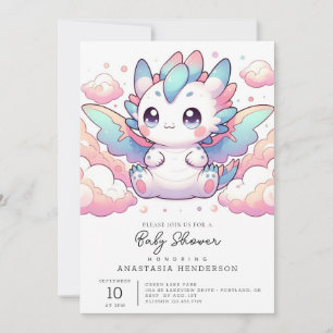 Fiery Dragon Baby Shower Inbjudningar