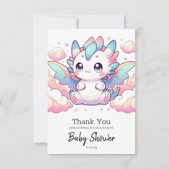 Fiery Dragon Baby Shower Tack Kort (Framsida)
