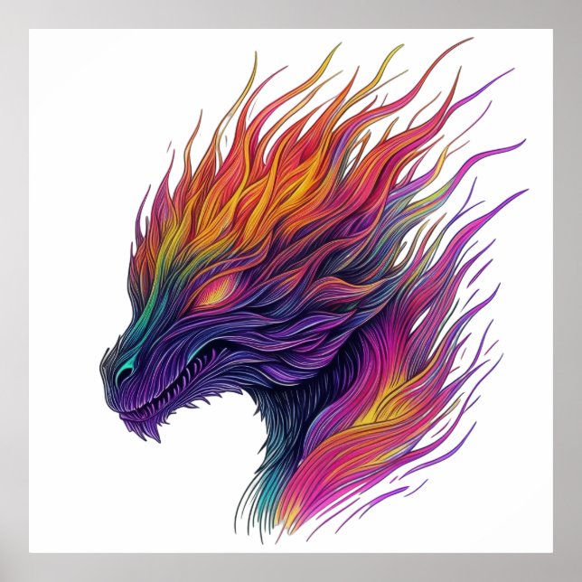 Fiery Dragon Head Poster (Framsidan)