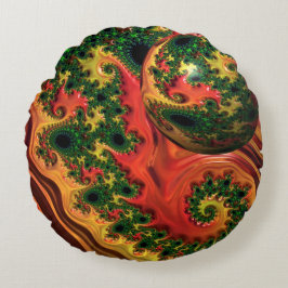 Fiery Elegance - A Study in Complexity Cushion Rund Kudde