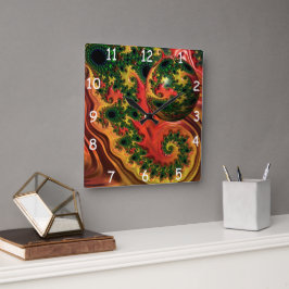 Fiery Elegance - A Study in Complexity Fyrkantig Klocka