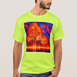 Fiery Forest Ablaze i Vivid Färg T Shirt