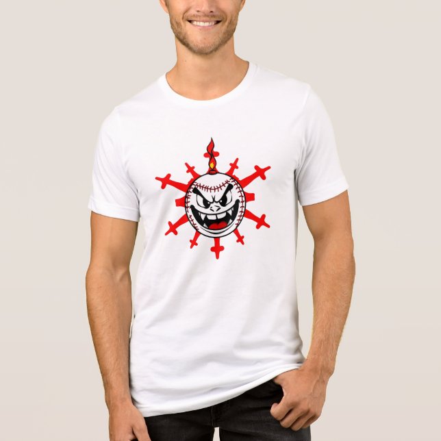 Fiery Fury Baseball Bomb T Shirt (Framsida)