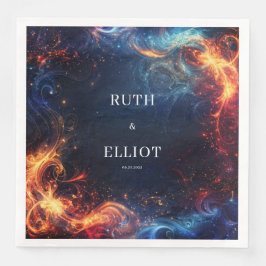 Fiery Galaxy Bröllop Napkins Pappersservett