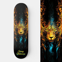 Fiery Gloger Blue & Gult Coola Stil Mini Skateboard Bräda 18,5 Cm