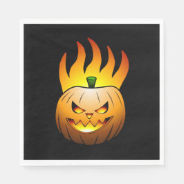 Fiery Halloween Pumpkin Pappersservett