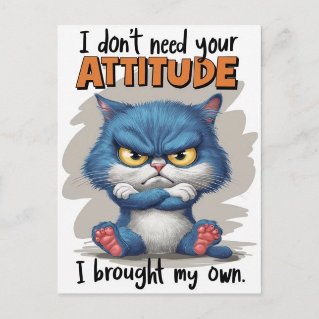 Fiery Kattdjur Defiant-förklaringen Vykort (Framsida)