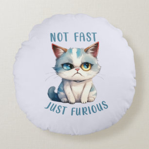 Fiery Kattdjur Spirit - Sassy Arg Cat Design Rund Kudde