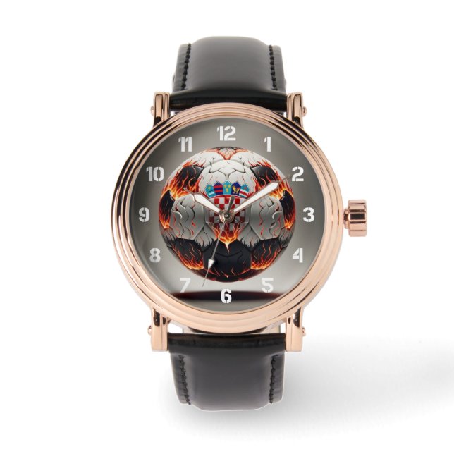 Fiery Kroan Soccer Ball Armbandsur (Framsida)