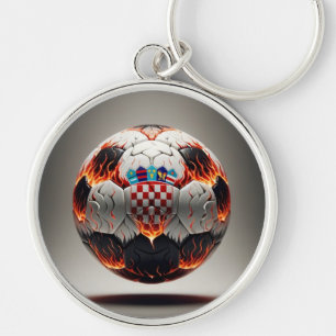 Fiery Kroan Soccer Ball Rund Silverfärgad Nyckelring