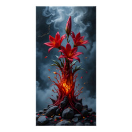 Fiery Lily Fantasy Perfect Poster