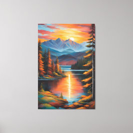 Fiery Mountain Sunset Canvastryck