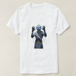 Fiery Mummy Warrior - Chains & Flames Halloween Ho T Shirt