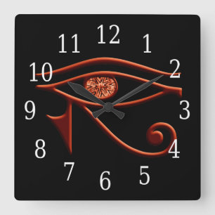 Fiery Öga of Horus Clock Fyrkantig Klocka