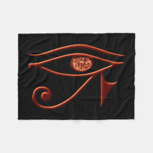 Fiery Öga of Horus Fleece Blanket