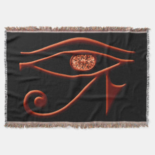 Fiery Öga of Horus Throw Blanket Mysfilt