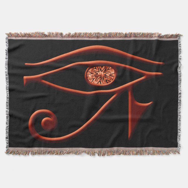 Fiery Öga of Horus Throw Blanket Mysfilt (Framsidan)