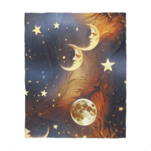 Fiery Orange Celestial Moon Blanket – Luxury Seaml