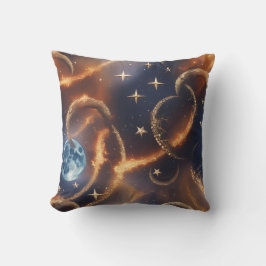 Fiery Orange Celestial Moon Pillow Kudde