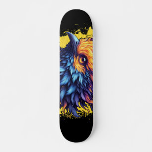 Fiery Phoenix Bird Art Mini Skateboard Bräda 18,5 Cm