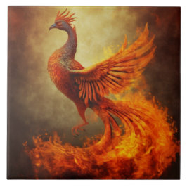 Fiery Phoenix i Mist Ceramic Tile Kakelplatta