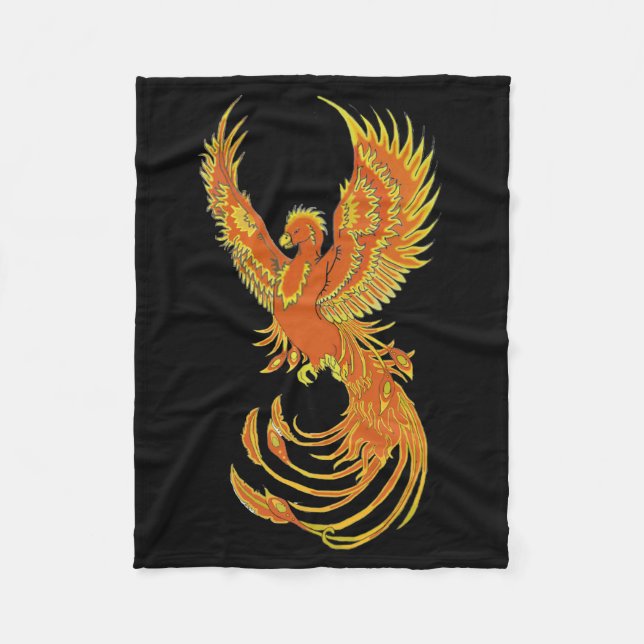 Fiery Phoenix på Black Fleece Blanket (Framsidan)