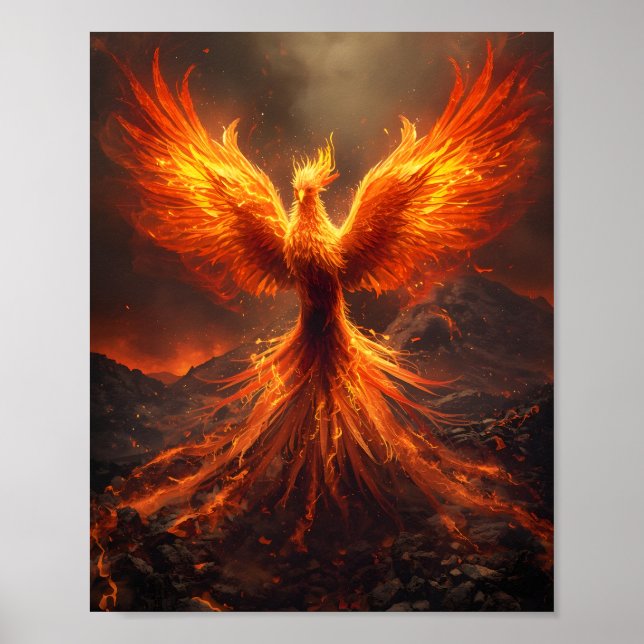 Fiery Phoenix Rising Poster (Framsidan)