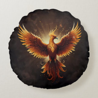 Fiery Phoenix Rund Kudde