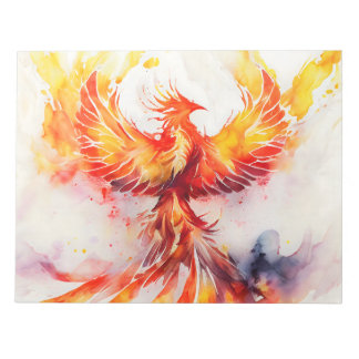Fiery Phoenix Spreading it's Vingar Watercolor Art Anteckningsblock