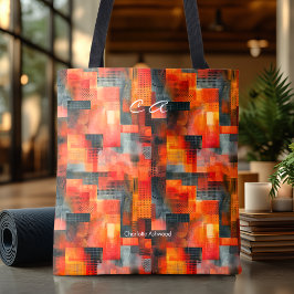 Fiery Red Abstrakt Personlig Tote Bag Tygkasse