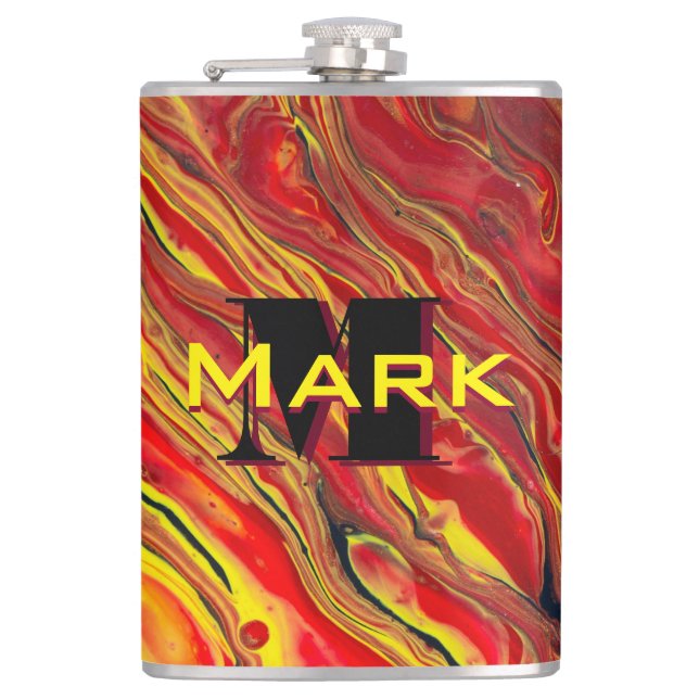 Fiery Red Acrylic Flow Art Fickplunta (Framsidan)