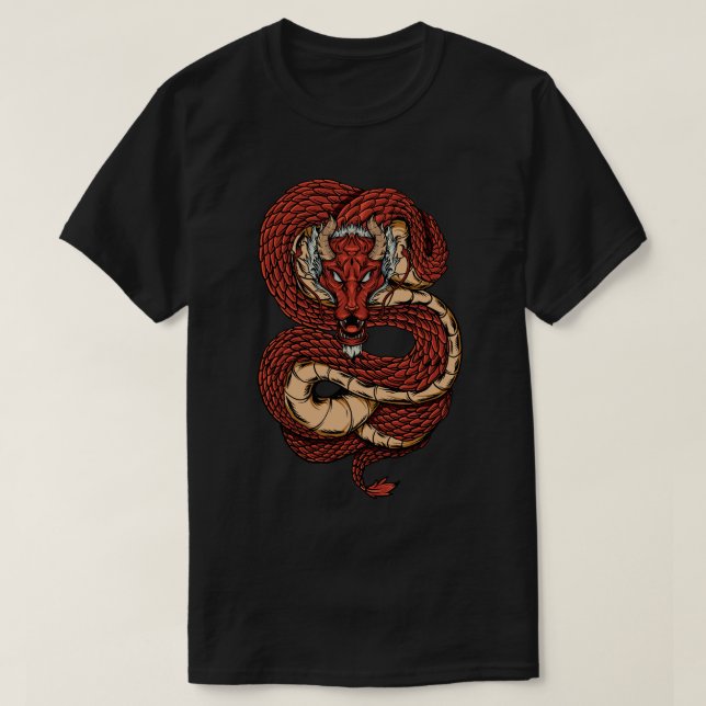 Fiery Red Dragon T Shirt (Design framsida)
