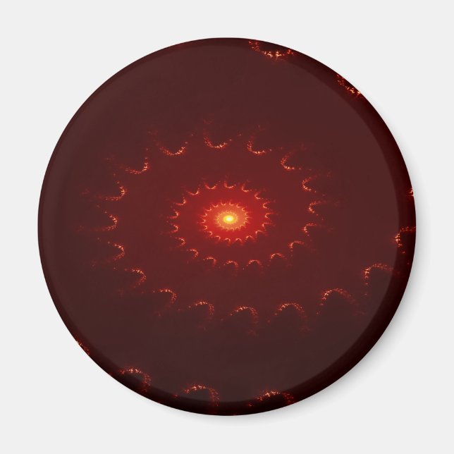 Fiery Red Gnistra Swirl-övertoning Magnet (Framsidan)