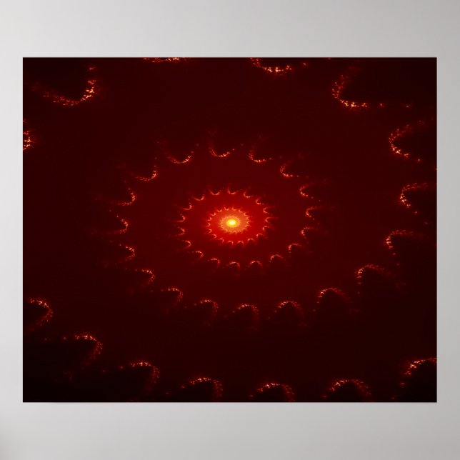 Fiery Red Gnistra Swirl-övertoning Poster (Framsidan)