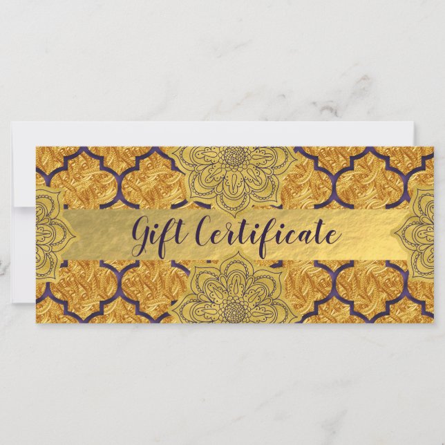 Fiery Red Guld Royal Indian Gift Certificate (Framsida)
