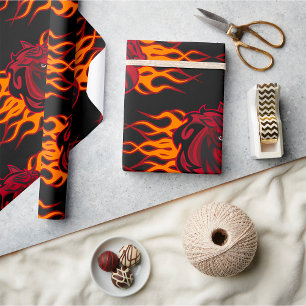 Fiery Red Horse Head med Flames Presentpapper