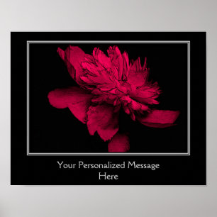 Fiery Red Peony Flower Personlig Poster