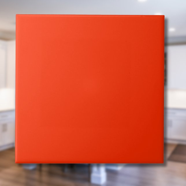 Fiery Red Solid Färg | Klassisk | ELEGANT Kakelplatta (Skapare uppladdad)
