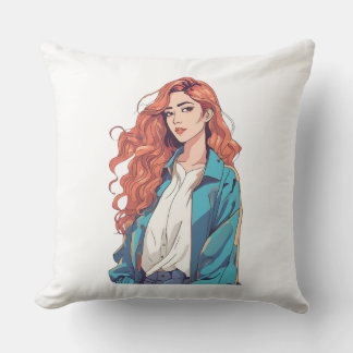 Fiery Rödhårig Aesthetic Kudde