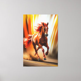 Fiery Running Horse – Dynamic Energy Art Canvastryck