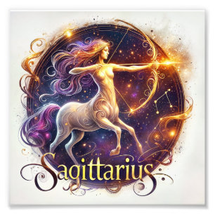 Fiery Sagittarius Zodiac Art Fototryck