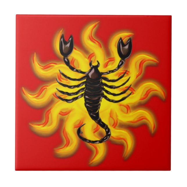 Fiery Scorpio Kakelplatta (Framsidan)