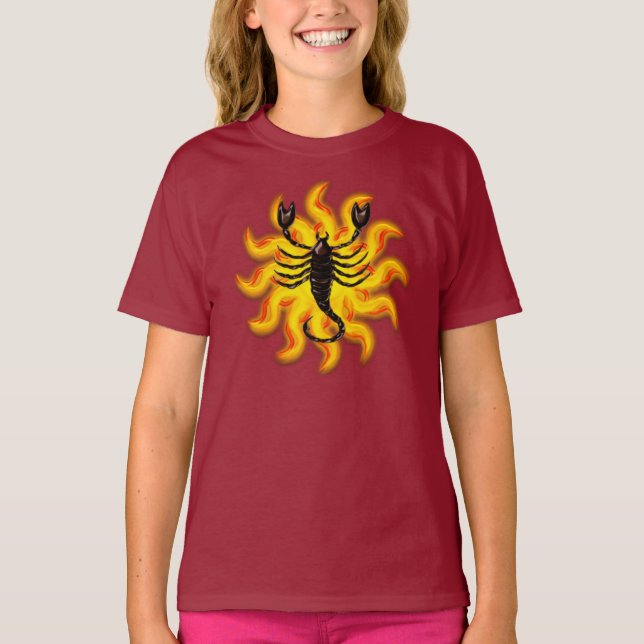 Fiery Scorpio T Shirt (Framsida)