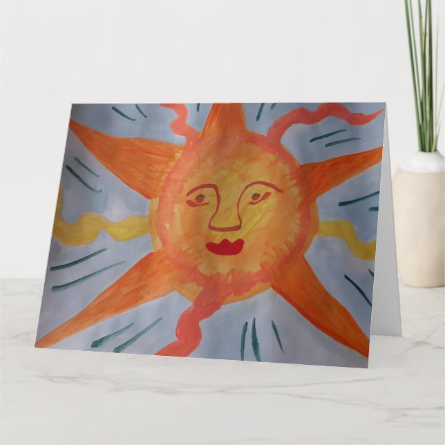 Fiery Sol-hälsningskort Kort (Framsida)